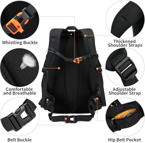 Black 40L waterproof hiking daypack — photo 5