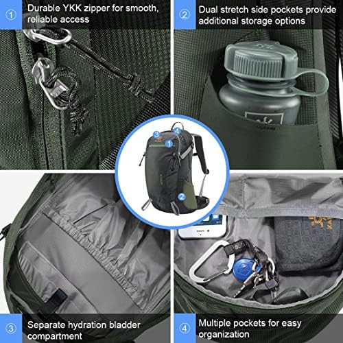 Dark Green Waterproof Daypack with Rain Cover — photo 4