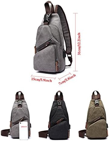 Black canvas sling bag for outdoor cycling — photo 3