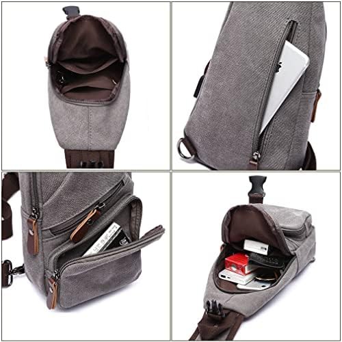Green canvas hiking rucksack sling bag — photo 4