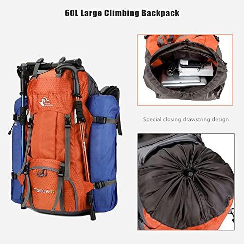Bseash 60L waterproof hiking backpack with rain cover — photo 5