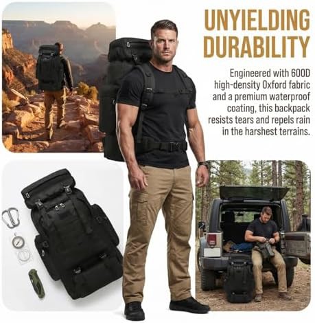 Black 70L Military Rucksack with Molle — photo 4