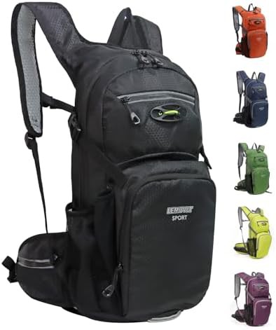 Black waterproof hiking daypack 15l