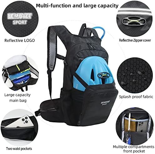 Black waterproof hiking daypack 15l — photo 5