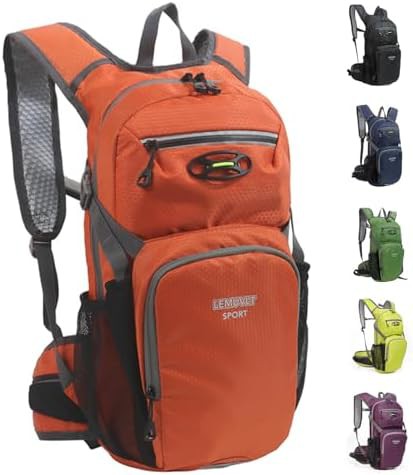 Orange rucking waterproof hiking daypack 15l