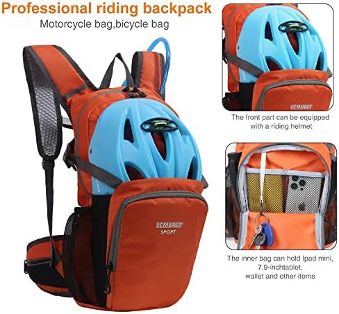 Orange rucking waterproof hiking daypack 15l — photo 3