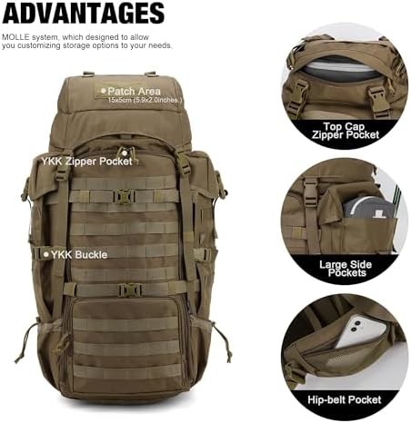 70L military hunting rucksack backpack — photo 3