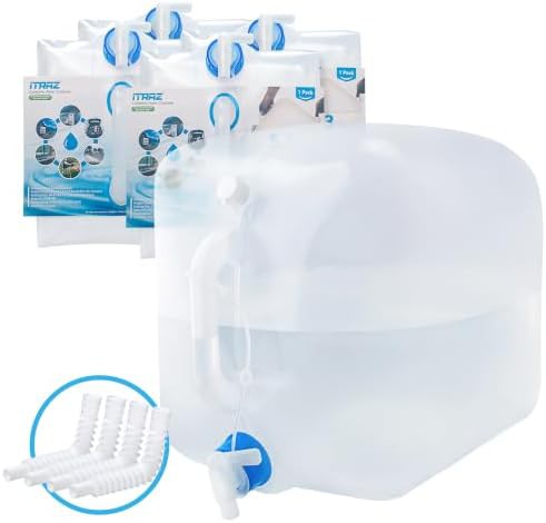 Spigot collapsible water pouch 4-pack