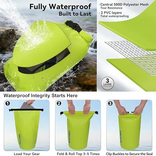 Bright yellow waterproof dry bag 40l — photo 3