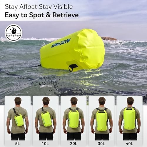 Bright yellow waterproof dry bag 40l — photo 5