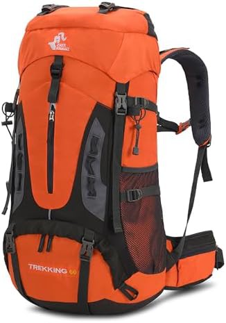 Bseash 60l waterproof hiking backpack in orange