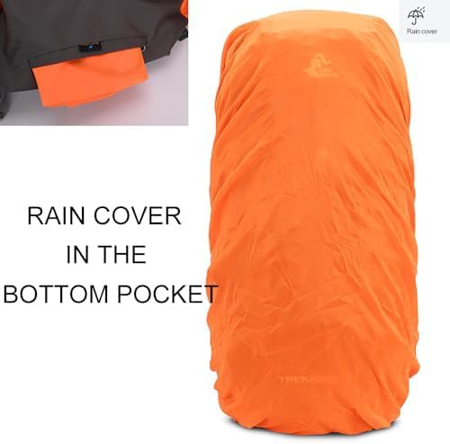 Bseash 60l waterproof hiking backpack in orange — photo 5