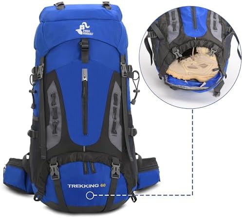 Bseash 60L camping hiking backpack in army green — photo 5
