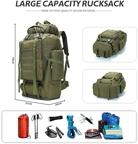 Army green MOLLE 100L hiking rucksack — photo 3