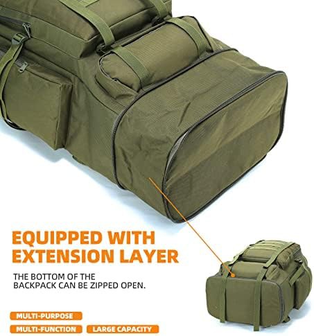 Army green MOLLE 100L hiking rucksack — photo 4