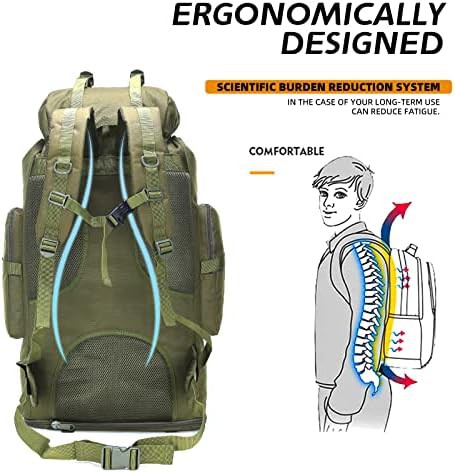 Army green MOLLE 100L hiking rucksack — photo 5