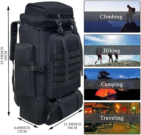 Black waterproof knapsack 80l — photo 3