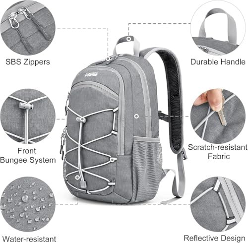 Light grey RFID mini rucksack 20l — photo 4