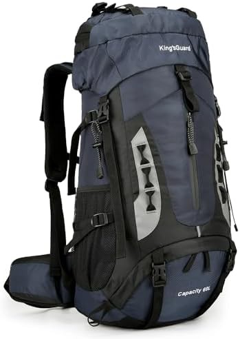 Navy waterproof mountaineering backpack 60l