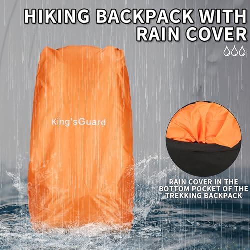 Blue waterproof 60l hiking backpack — photo 3