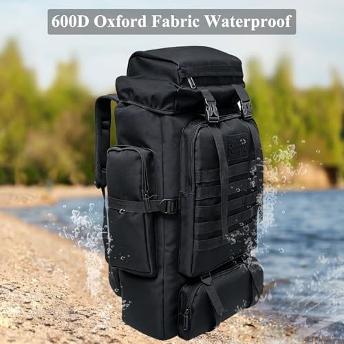 Black rucksack climbing bag 80l — photo 4