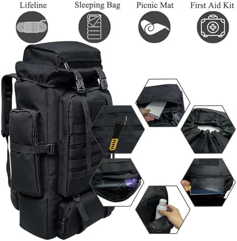 Black rucksack climbing bag 80l — photo 5