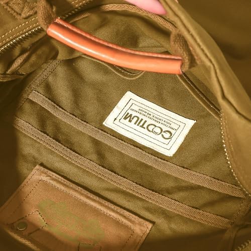Khaki Canvas Vintage Casual Commute Backpack — photo 5