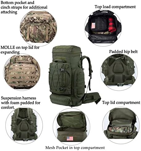 Large tactical camping frame backpack — photo 4