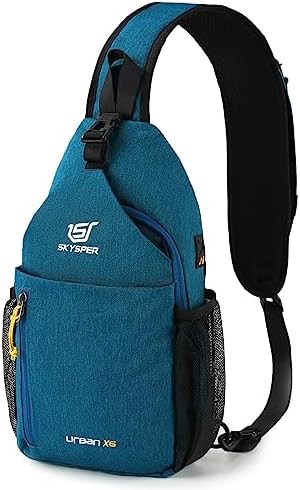 Blue ultralight sling backpack for travel
