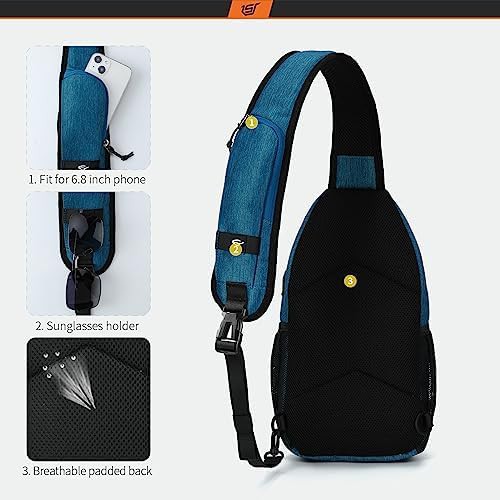 Blue ultralight sling backpack for travel — photo 3