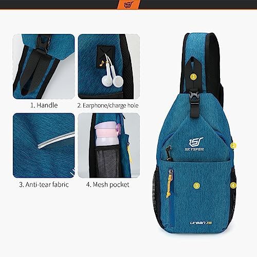 Blue ultralight sling backpack for travel — photo 4