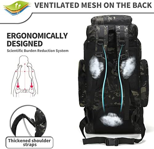Water repellent tactical hiking backpack 70l — photo 5