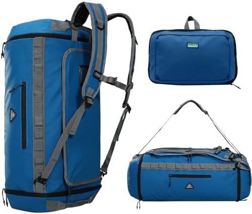 Water repellent collapsible duffel backpack 50L