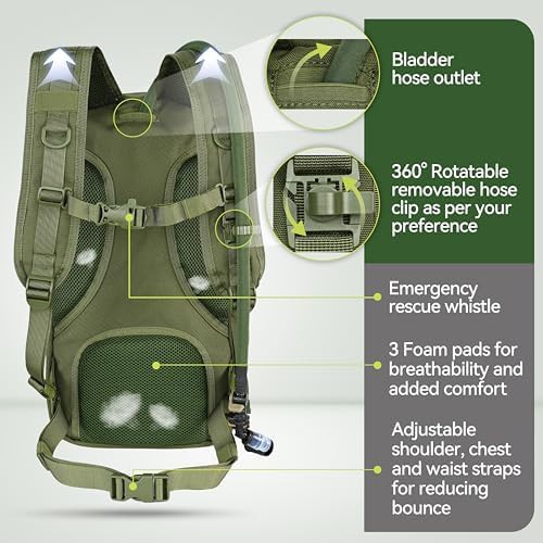 Green backpacking molle hydration pack — photo 5