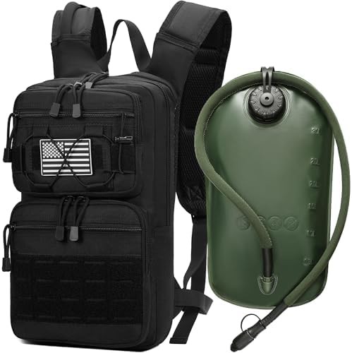 Military MOLLE water backpack with 3L bladder