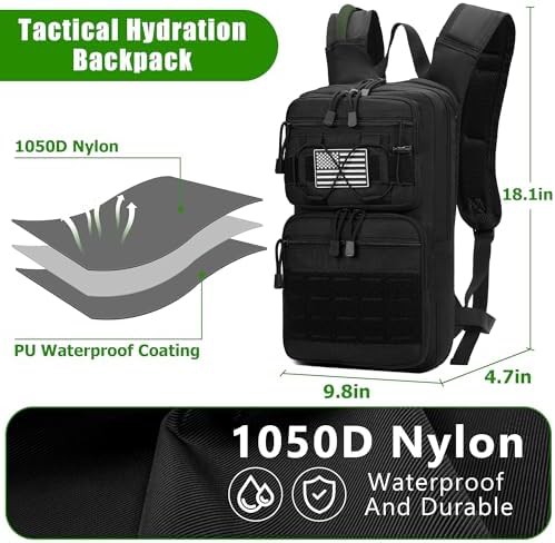 Military MOLLE water backpack with 3L bladder — photo 5