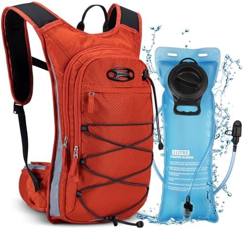 Insulated orange running hydration daypack