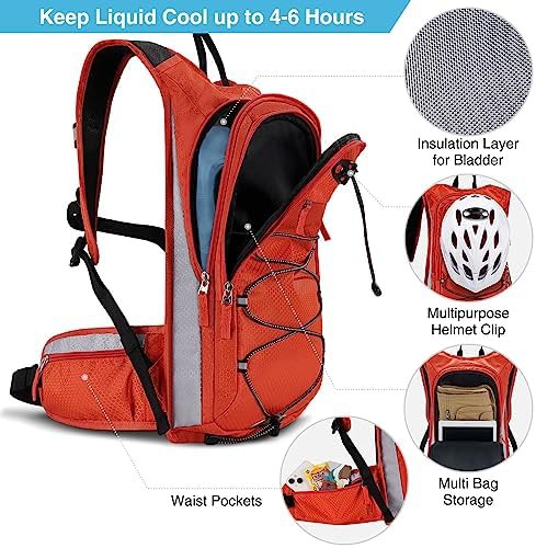 Insulated orange running hydration daypack — photo 4