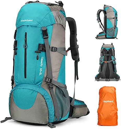 Lake blue waterproof hiking backpack 70l
