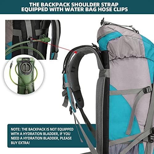 Lake blue waterproof hiking backpack 70l — photo 3