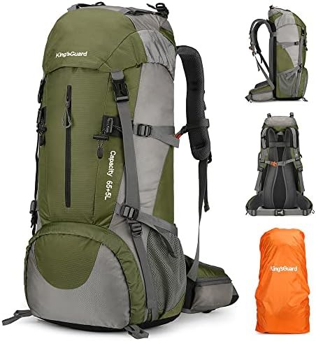 Army green 70L travel backpack