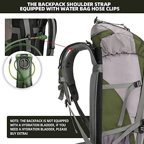 Army green 70L travel backpack — photo 3