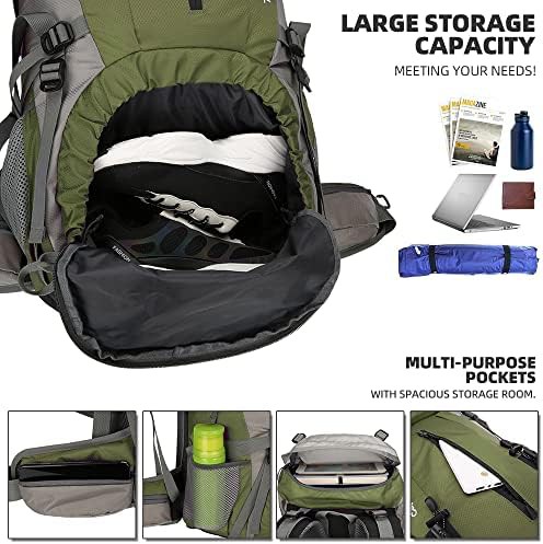 Army green 70L travel backpack — photo 4