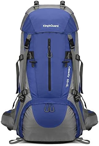 Deep blue waterproof 70L hiking backpack
