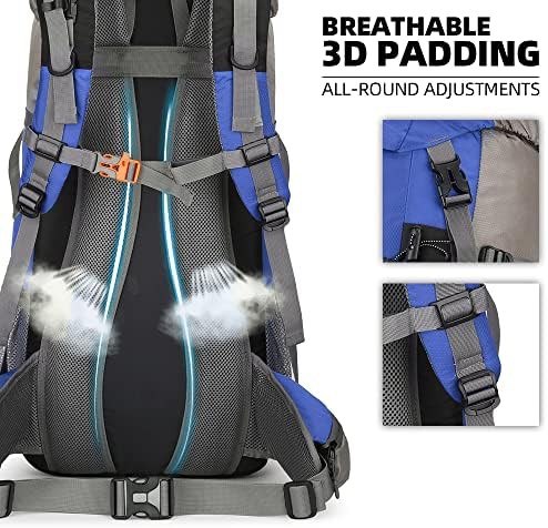 Deep blue waterproof 70L hiking backpack — photo 5