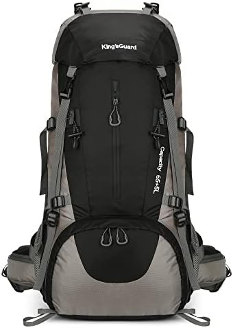 Black waterproof 70L camping hiking backpack