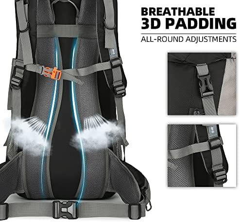 Black waterproof 70L camping hiking backpack — photo 5