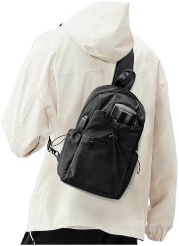 Black anti-theft crossbody sling daypack