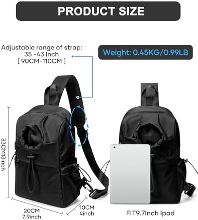Black anti-theft crossbody sling daypack — photo 4