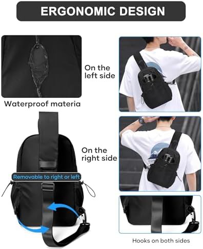 Black anti-theft crossbody sling daypack — photo 5